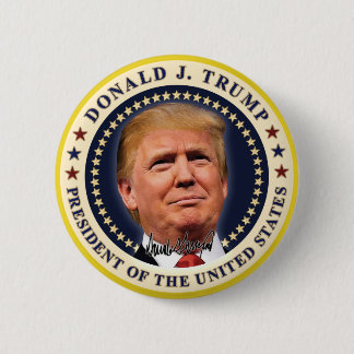 Macaron Rond 5 Cm Donald Trump Inauguration Gold Stars Souvenir