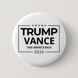 Macaron Rond 5 Cm Donald Trump JD Vance 2024