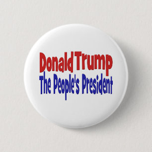 Macaron Rond 5 Cm Donald Trump le président du peuple bleu rouge