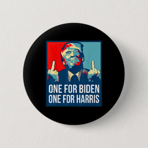 Macaron Rond 5 Cm Donald Trump Middle Finger Biden Harris America Re