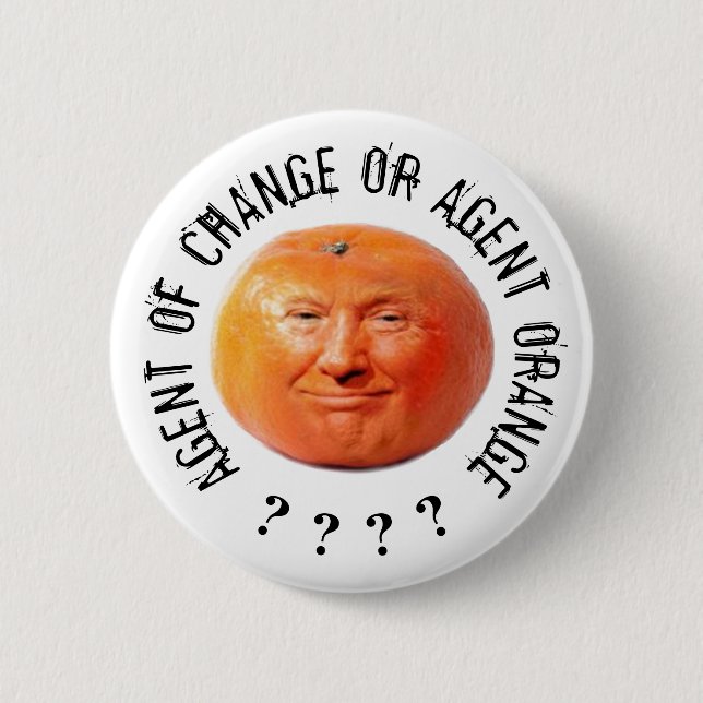 Macaron Rond 5 Cm Donald Trump Orange (Devant)