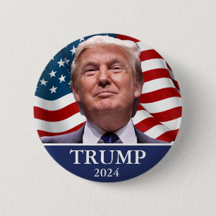 Macaron Rond 5 Cm Donald Trump Photo Président 2024 Pinback