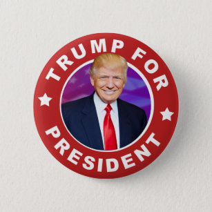 Macaron Rond 5 Cm Donald Trump pour le Président Photo Pinback