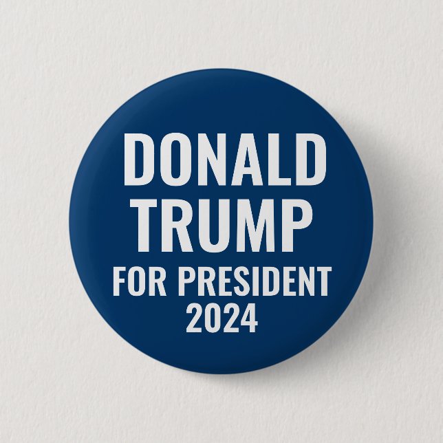 Macaron Rond 5 Cm Donald Trump pour le président Pinback Button 2024 (Devant)