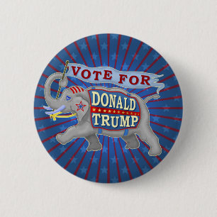 Macaron Rond 5 Cm Donald Trump Président 2024 Eléphant républicain