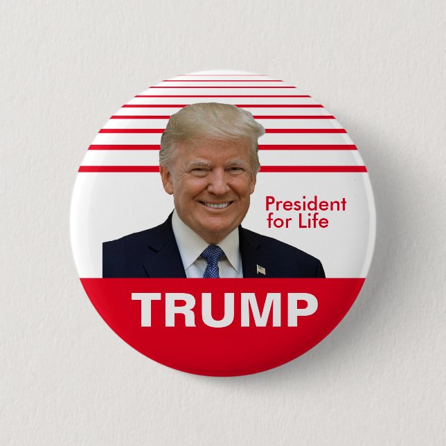 Macaron Rond 5 Cm Donald Trump Président pour la vie (Devant)