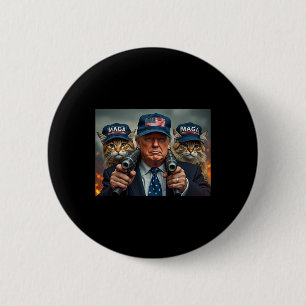 Macaron Rond 5 Cm Donald Trump Rend Les Chats Sûrs À Nouveau Chapeau
