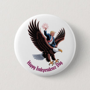 Macaron Rond 5 Cm Donald Trump Riding Patriotic Eagle Art Custom