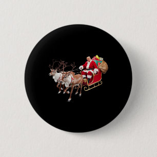 Macaron Rond 5 Cm Donald Trump Santa Claus Sleigh Noël Noël Noël Noë