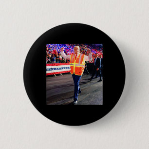 Macaron Rond 5 Cm Donald Trump se promène en T-shirt Garge Truck Gar