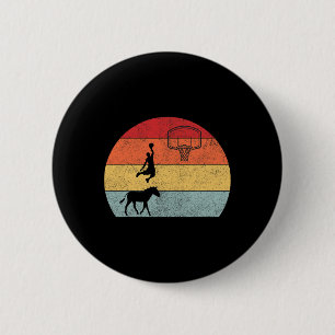 Macaron Rond 5 Cm Donkey basketball joueur entraîneur Sport ride âne