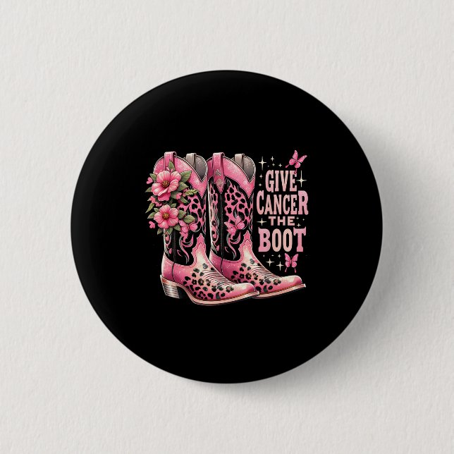 Macaron Rond 5 Cm Donner Cancer Les Boot Westers Cowgirl Boots (Devant)