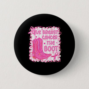 Macaron Rond 5 Cm Donner Le Cancer Du Sein L'Initiale Cowgirl Cancer