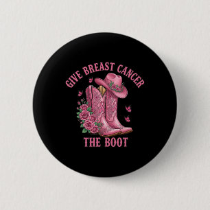 Macaron Rond 5 Cm Donner Le Cancer Du Sein L'Initiale Cowgirl Cancer