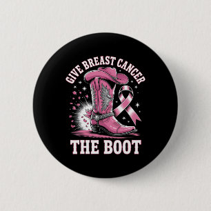 Macaron Rond 5 Cm Donner Le Cancer Du Sein L'Initiale Cowgirl Cancer
