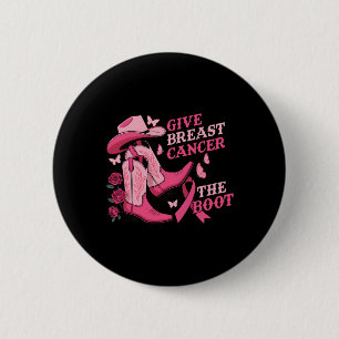 Macaron Rond 5 Cm Donner Le Cancer Du Sein L'Initiale Cowgirl Cancer