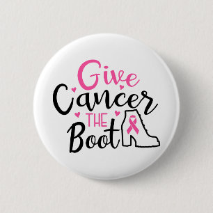 Macaron Rond 5 Cm Donner le coup de pied au cancer du sein de sensib