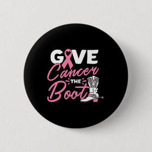 Macaron Rond 5 Cm Donnez au cancer le boitier rose Ruban Cancer du s