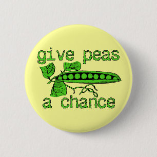 Macaron Rond 5 Cm Donnez une chance aux petits pois Bouton drôle de