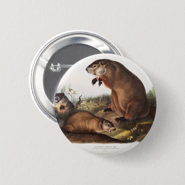 Macaron Rond 5 Cm Dons Boodchuck Camping Deco (Devant & derrière)