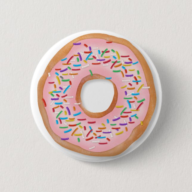 Macaron Rond 5 Cm Donut Pink Frosting Sprinkles Cute | (Devant)