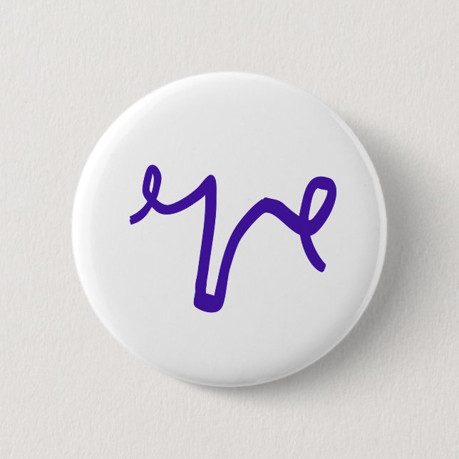 Macaron Rond 5 Cm Doodle d'utérus mauve (Devant)