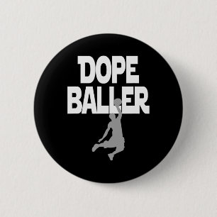 Macaron Rond 5 Cm Dope Baller Basketball. J'adore Basketball Parfait