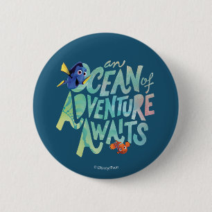 Macaron Rond 5 Cm Dory et Nemo  Un océan d'aventures attend