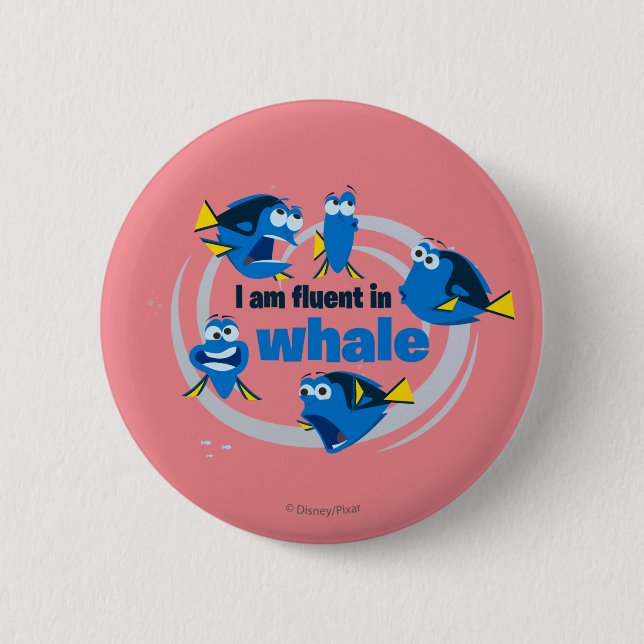 Macaron Rond 5 Cm Dory | Je suis Fluent in Whale (Devant)