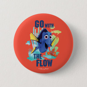 Macaron Rond 5 Cm Dory & Nemo   Aller avec le graphique de l'aquarel