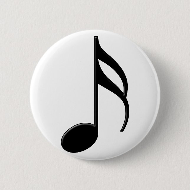Macaron Rond 5 Cm Double croche - symbole de musique de seizième (Devant)