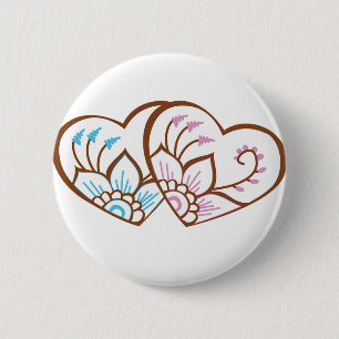 Macaron Rond 5 Cm Double de coeur de henné