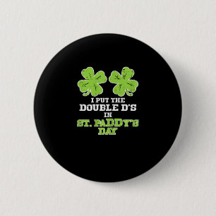 Macaron Rond 5 Cm Double Ds Sur St Paddys Day Shamrock Funny Patrick