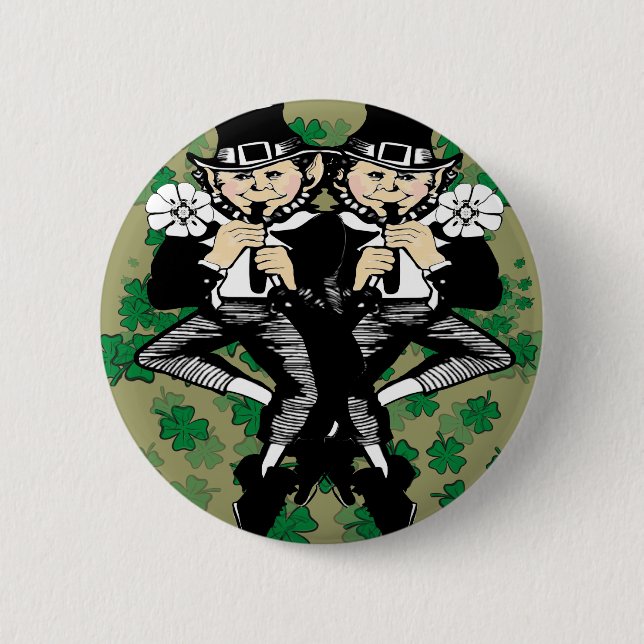 Macaron Rond 5 Cm Double La Chance Leprechaun (Devant)