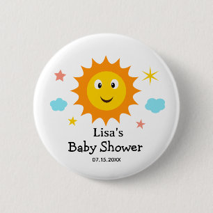 Macaron Rond 5 Cm Douce Baby Shower Ensoleillée Voici Le Soleil