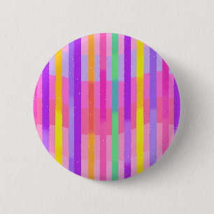 Macaron Rond 5 Cm Douces Rayures Arc-en-ciel Pastel