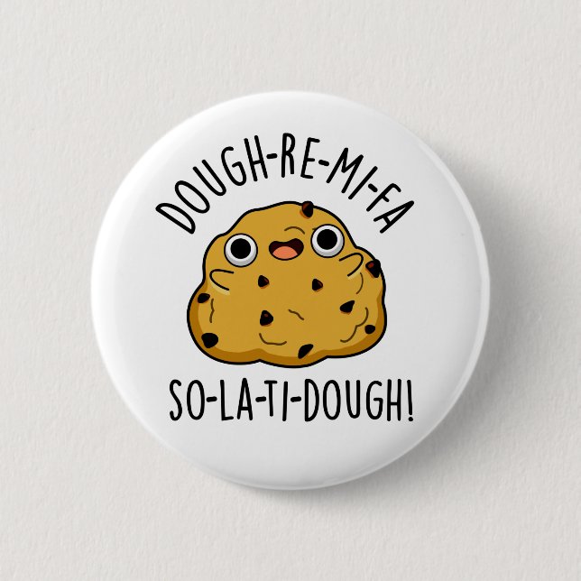 Macaron Rond 5 Cm Dough-Re-Mi Drôle Musique Dough Pun (Devant)