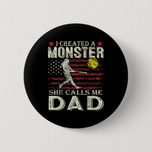 Macaron Rond 5 Cm Doux Papa Drapeau américain J'ai créé un monstre q