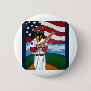 Macaron Rond 5 Cm Doxie de baseball