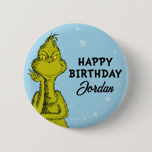 Macaron Rond 5 Cm Dr. Seuss Grinch Hiver Anniversaire