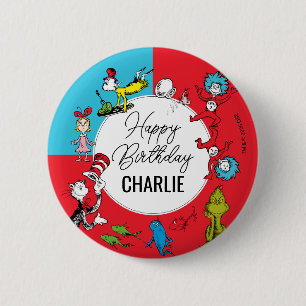 Macaron Rond 5 Cm Dr. Seuss - Personnages Anniversaire Enfants