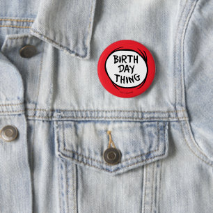 Macaron Rond 5 Cm Dr. Seuss Thing One Thing Two - Birthday Thing