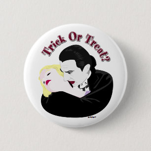 Macaron Rond 5 Cm Dracula, Trick Ou Treat ?
