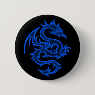 MACARON ROND 5 CM DRAGON BLEU
