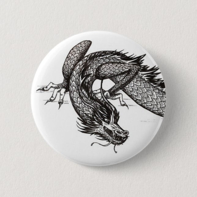 Macaron Rond 5 Cm Dragon chinois | personnalisable (Devant)
