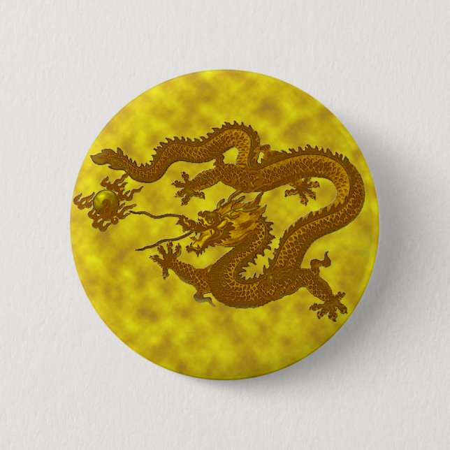 Macaron Rond 5 Cm Dragon de pièce d'or (Devant)