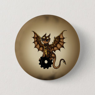 Macaron Rond 5 Cm Dragon de Steampunk