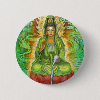 Macaron Rond 5 Cm "Dragon d'eau" Kuan Yin Buton