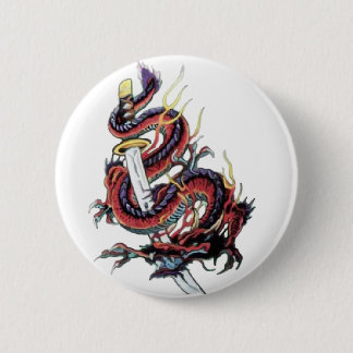 Macaron Rond 5 Cm Dragon japonais Katana de Sui Riu