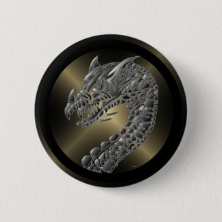 Macaron Rond 5 Cm Dragon métallique tribal